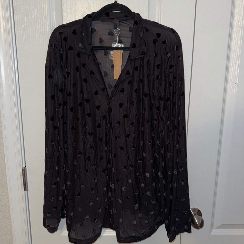 SKIMS Sheer Velvet Heart PJ Set